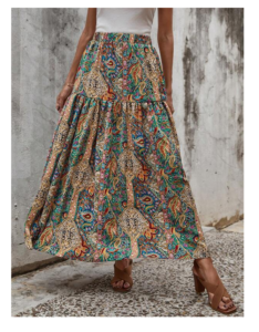 Image of sale on Emery Rose Paisley Print Ruffle Hem Skirt