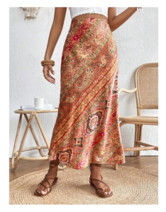 Image of sale on Shein Vcay Paisley Print Mermaid Skirt