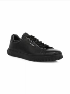 Image of sale on FERRAGAMO Cube Leather Sneakers