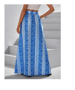 Image of sale on Vcay Ditsy Floral Print Split Thigh Skirt