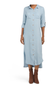 Image of sale on Elbow Sleeve Tencel Maxi Dress