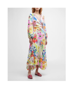 Image of sale on Fairy Gang Wrap-tie Dress with Blouson Sleeves