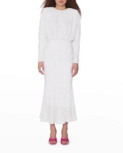 Image of sale on Billan Sequined Long-sleeve Maxi Dress