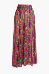 Image of sale on Hera Gathered Floral-print Voile Maxi Skirt