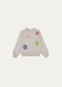 Image of sale on Girl’s Marge Sequin Smiley-face Sweatshirt, Size 4-7