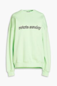 Image of sale on Iris Embroidered Printed Cotton-fleece Sweatshirt