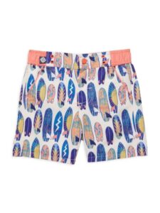 Image of sale on Little Boy’s Surfboard Print Boardshorts
