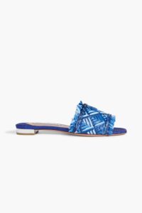 Image of sale on Antibes Woven Raffia and Leather Slides