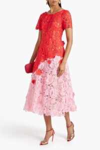 Image of sale on Two-tone Guipure Lace Midi Dress