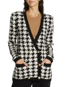 Image of sale on Maddy Double Breasted Houndstooth Cardigan