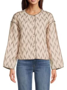 Image of sale on York Print Quilted Button Down Jacket
