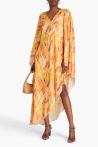Image of sale on Shira Asymmetric Printed Crepe Dress