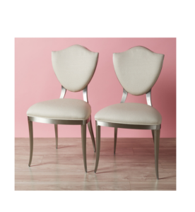 Image of sale on 2pk 36.5in Metal Frame Shield Me Upholstered Dining Chairs