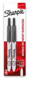 Image of sale on Sharpie Retractable Permanent Markers Ultra Fine Point, Black, 2 Count