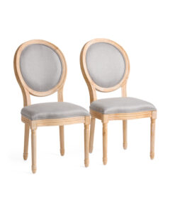 Image of sale on Set of 2 Round Back Upholstered Dining Chairs