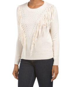 Image of sale on Long Sleeve Novelty Fringe Sweater