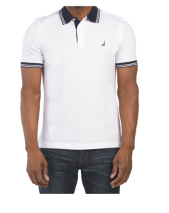 Image of sale on Short Sleeve Solid Polo with Contrast Collar