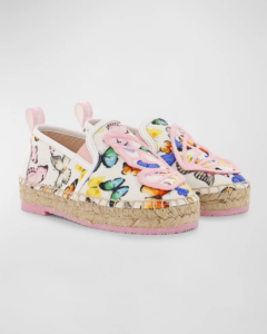 Image of sale on Girl’s Butterfly Canvas Flat Espadrilles, Size 12-2
