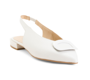Image of sale on Made in Spain Leather Pointy Toe Flats with Hardware