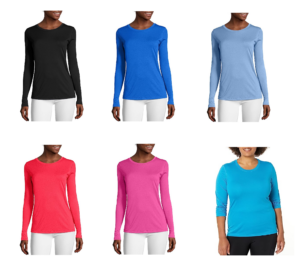 Image of sale on Hanes Women’s Sport Cool Dri Long Sleeve Crewneck T-shirt, Moisture-wicking Performance Tee