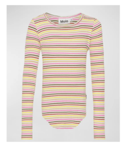 Image of sale on Girl’s Rochelle Rib-knit Stripe Tee, Size 4-7