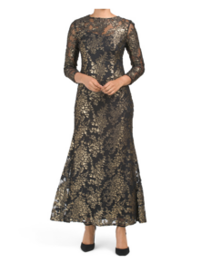 Image of sale on Petite Three-quarter Sleeve Maxi Dress