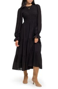 Image of sale on Smocked Long Sleeve Tiered Dress