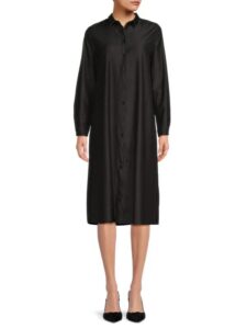 Image of sale on Solid Midi Shirt Dress