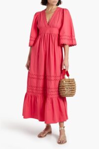Image of sale on Roda Tiered Cotton-poplin Maxi Dress