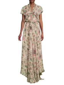 Image of sale on Paisley Silk Maxi Dress