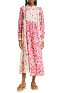 Image of sale on Esmerelda Embroidered Long Sleeve Silk Dress