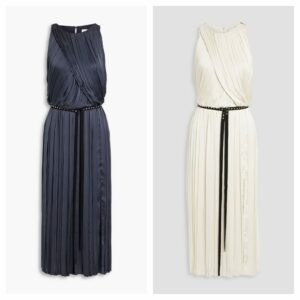 Image of sale on Cutout Studded Wrap-effect Satin Midi Dress