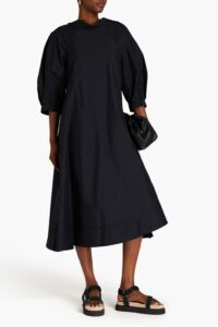 Image of sale on Cotton-blend Poplin Midi Dress