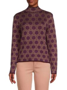Image of sale on Geometric Mockneck Sweater