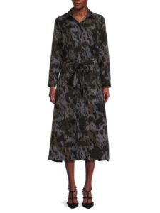 Image of sale on Abstract Belted Shirt Dress