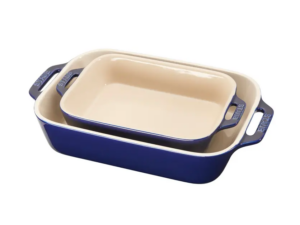 Image of sale on Ceramic 2-piece Rectangular Baking Dish Set – Dark Blue