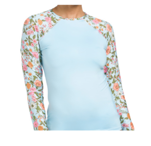 Image of sale on Rash Guard with Floral Print Detail