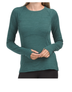 Image of sale on Long Sleeve Crew Neck Cypress Heather Top