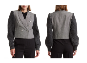 Image of sale on Eamon Mixed Media Double Breasted Jacket