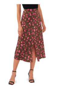 Image of sale on Floral Print Satin Maxi Skirt