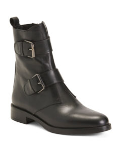 Image of sale on Leather Two Buckles Booties