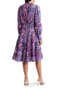 Image of sale on Paisley Long Sleeve Midi Dress