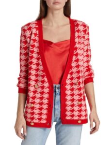 Image of sale on Maddy Double Breasted Houndstooth Cardigan