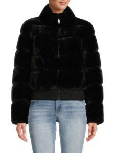 Image of sale on Quilted Faux Fur Puffer Jacket