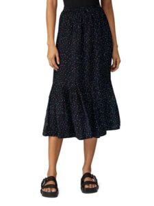 Image of sale on Floral Tiered Silk Midi Skirt