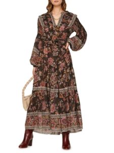 Image of sale on Tess Floral Peasant Maxi Dress