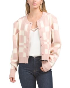 Image of sale on Josena Checkered Cardigan Sweater