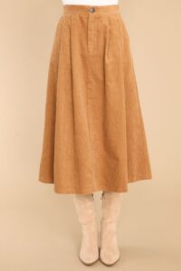 Image of sale on Be Good to Yourself Camel Midi Skirt