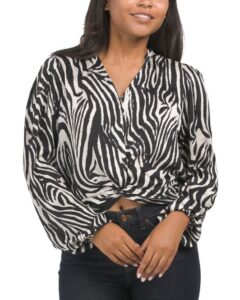 Image of sale on Satin Crinkle Zebra Top