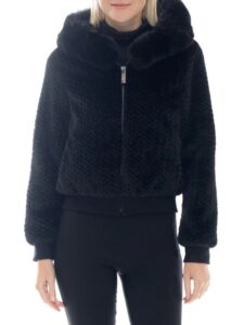 Image of sale on Faux Fur Cropped & Hooded Jacket